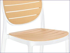 Krzesło sztaplowane biały + naturalny - Aksel