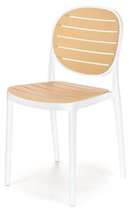 Krzesło sztaplowane biały + naturalny - Aksel