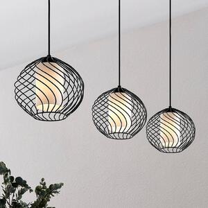 Lampa wisząca Cedrice Lindby, możliwość ściemniania, czarny, salon / jadalnia, metal, vintage