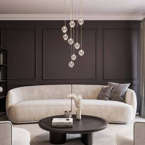 Lampa wisząca szklana Hayley Lucande, chromowy / srebrny, salon / jadalnia, szkło, design