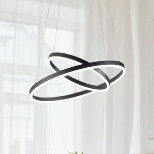 Fabas Luce Lampa wisząca LED Giotto, 2-punktowa, czarna