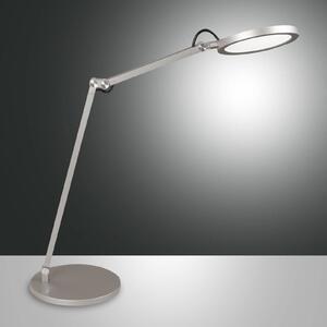 Fabas Luce Lampa biurkowa LED Regina, możliwość ściemniania, aluminiowy / szary / cynkowy, biuro, metal, nowoczesny