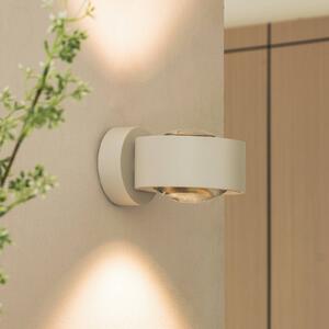 Kinkiet LED Rotari Arcchio, możliwość ściemniania, biały / opal, salon / jadalnia, aluminium, nowoczesny