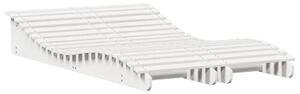 Leżaki, 2 szt., białe, 205x60x31,5 cm, lite drewno sosnowe