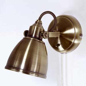 Markslöjd Kinkiet FJÄLLBACKA, możliwość ściemniania, brązowy / mosiężny, salon / jadalnia, metal, antyczny