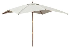 Parasol ogrodowy na drewnianym słupku, piaskowy, 300x300x273 cm