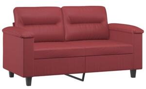 Sofa 2-os. z poduszkami, winna czerwieÅ, 120 cm, sztuczna skÃ³ra