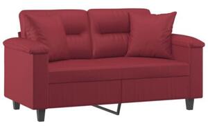 Sofa 2-os. z poduszkami, winna czerwieÅ, 120 cm, sztuczna skÃ³ra