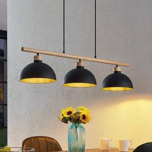 Lampa wisząca Tirzana Lindby, możliwość ściemniania, czarny, salon / jadalnia, metal, vintage