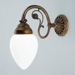 Berliner Messinglampen Kinkiet MARIO, możliwość ściemniania, brązowy / mosiężny, salon / jadalnia, szkło, antyczny