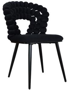 MebleMWM Krzesło welurowe Lumina | Czarne