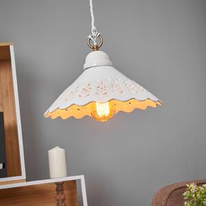 Ceramiche Lampa wisząca PIZZO, możliwość ściemniania, biały / opal, salon / jadalnia, ceramika, dworkowy / rustykalny