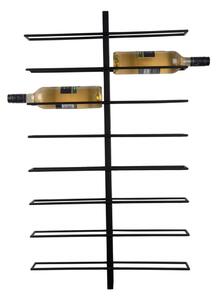 Czarny wiszący metalowy regał na wino liczba butelek 16 Dual – PT LIVING