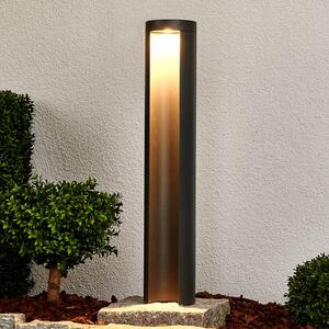 Słupek oświetleniowy LED JARON Lucande, aluminiowy / szary / cynkowy, aluminium, nowoczesny
