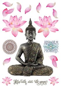 Dekoracja samoprzylepna Budda, 42,5 x 65 cm
