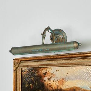 Oświetlenie obrazów Lindby Kalea, 46 cm, 2-punktowa, verdigris, E14 Kalea Lindby, możliwość ściemniania, brązowy / mosiężny, salon / jadalnia, metal, antyczny