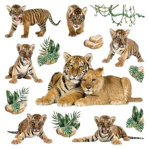 Dekoracja samoprzylepna Tigers, 30 x 30 cm