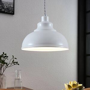 Lindby Lampa wisząca vintage Albertine, metal, biała