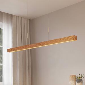 Lampa wisząca Alimara Lindby, możliwość ściemniania, jasne drewno, salon / jadalnia, metal, nowoczesny