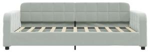 Sofa rozsuwana, jasnoszara, 90x190 cm, aksamit