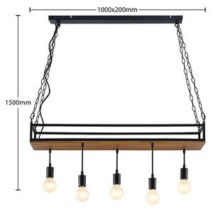 Lampa wisząca Kirista Lindby, możliwość ściemniania, czarny, salon / jadalnia, metal, vintage