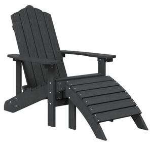 Krzesła ogrodowe adirondack z podnóżkami, 2 szt, hdpe, antracyt