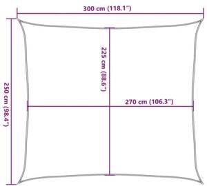 Żagiel przeciwsłoneczny, 160 g/m², brązowy, 2,5x3 m, hdpe