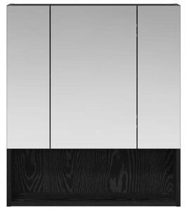 Szafka z lustrem do łazienki czarny dąb 60 x 14.5 x 70 cm