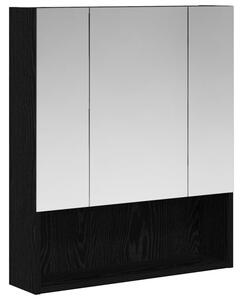 Szafka z lustrem do łazienki czarny dąb 60 x 14.5 x 70 cm