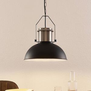 Lampa wisząca Freitjof Lindby, możliwość ściemniania, czarny, salon / jadalnia, metal, industrialny