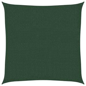 Żagiel przeciwsłoneczny, 160 g/m², ciemnozielony, 3x3 m, hdpe