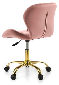 EMWOmeble Krzesło obrotowe różowe ART118S / welur #44 złote nogi