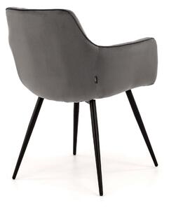 MebleMWM Krzesło tapicerowane DC0084-3 szary welur | OUTLET