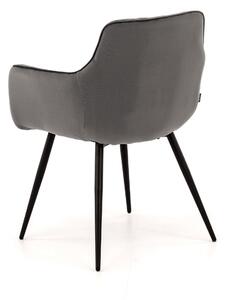 MebleMWM Krzesło tapicerowane DC0084-3 szary welur