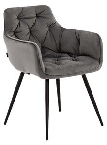 EMWOmeble Krzesło tapicerowane DC-0084-3 szary welur / czarne nogi