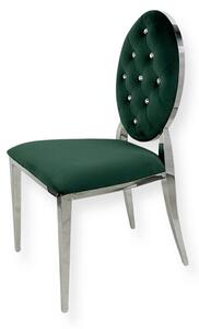 Krzesło Ludwik glamour Green - nowoczesne krzesła pikowane kryształkami