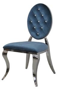 Krzesło Ludwik II glamour Blue - nowoczesne krzesła pikowane kryształkami