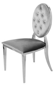 Krzesło Ludwik glamour Dark Grey - nowoczesne krzesła pikowane kryształkami