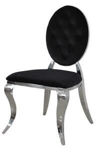 Krzesło Ludwik II glamour Black - nowoczesne krzesła pikowane guzikami
