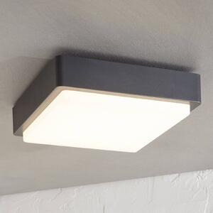 Lindby lampa sufitowa zewnętrzna LED Nermin, 22 cm, IP65, kątowy Nermin, czarny, tworzywo sztuczne, nowoczesny
