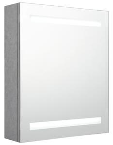 Szafka łazienkowa z lustrem i LED, szarość betonu, 50x14x60 cm