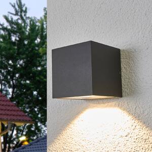 Kinkiet zewnętrzny LED Merjem Lucande, aluminiowy / szary / cynkowy, aluminium, nowoczesny