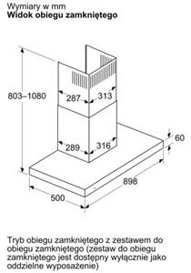 Okap BOSCH Serie 2 DWB93BC30 Srebrny 67dB klasa C