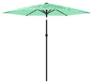 Parasol ogrodowy na stalowym słupku, zielony, 223x223x213 cm