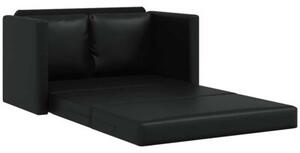Sofa podÅogowa 2-w-1, czarna, 112x174x55 cm, sztuczna skÃ³ra