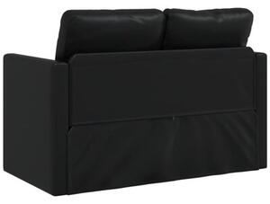 Sofa podÅogowa 2-w-1, czarna, 112x174x55 cm, sztuczna skÃ³ra