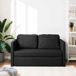 Sofa podÅogowa 2-w-1, czarna, 112x174x55 cm, sztuczna skÃ³ra