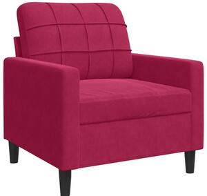 Fotel, winna czerwieÅ, 60 cm, obity aksamitem