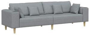 Sofa 4-osobowa w stylu nowoczesnym z oddychajÄ cÄ tkaninÄ , jasnoszara