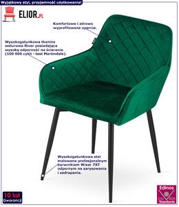 Zielone tapicerowane welurowe krzesło - Dante 3X